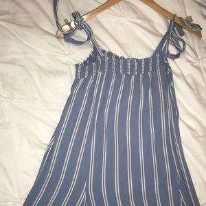 Privacy Please Blue and White Dress